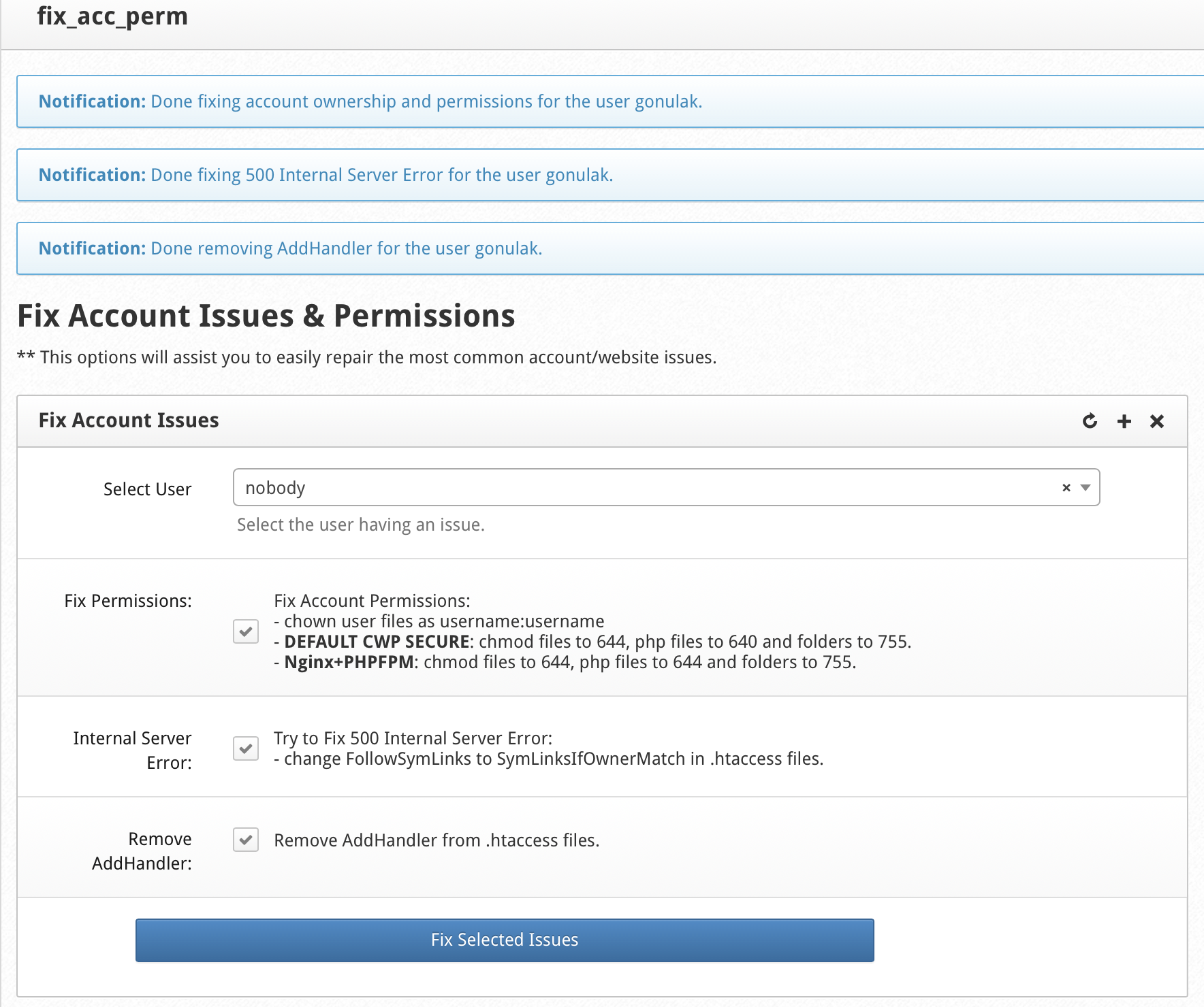 Cwp Permisson, Not Read Htaccess Hatası