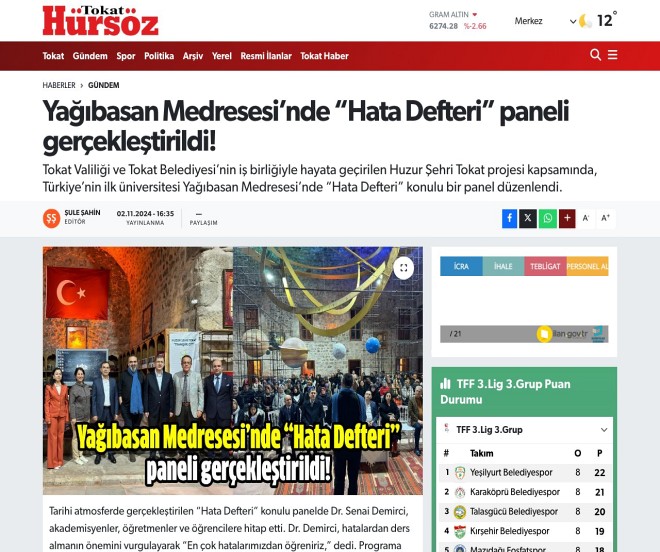 Ya��basan Medresesi'nde Hata Defteri Paneli