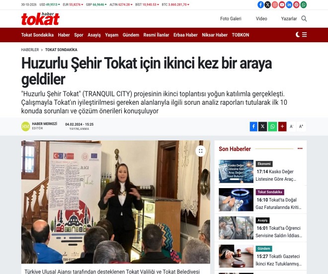 Huzurlu �ehir Tokat ��in �kinci Kez Bir Araya Geldiler