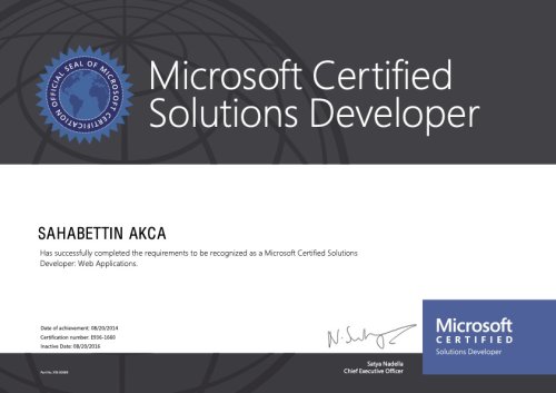 Microsoft Certified Solutions Developer