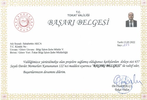 Ba�ar� Belgesi 2022
